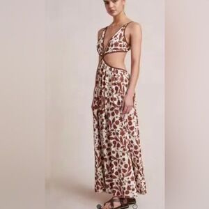 Bec & Bridge Cut Out Floral Maxi Dress Size USA 8 AUS 12